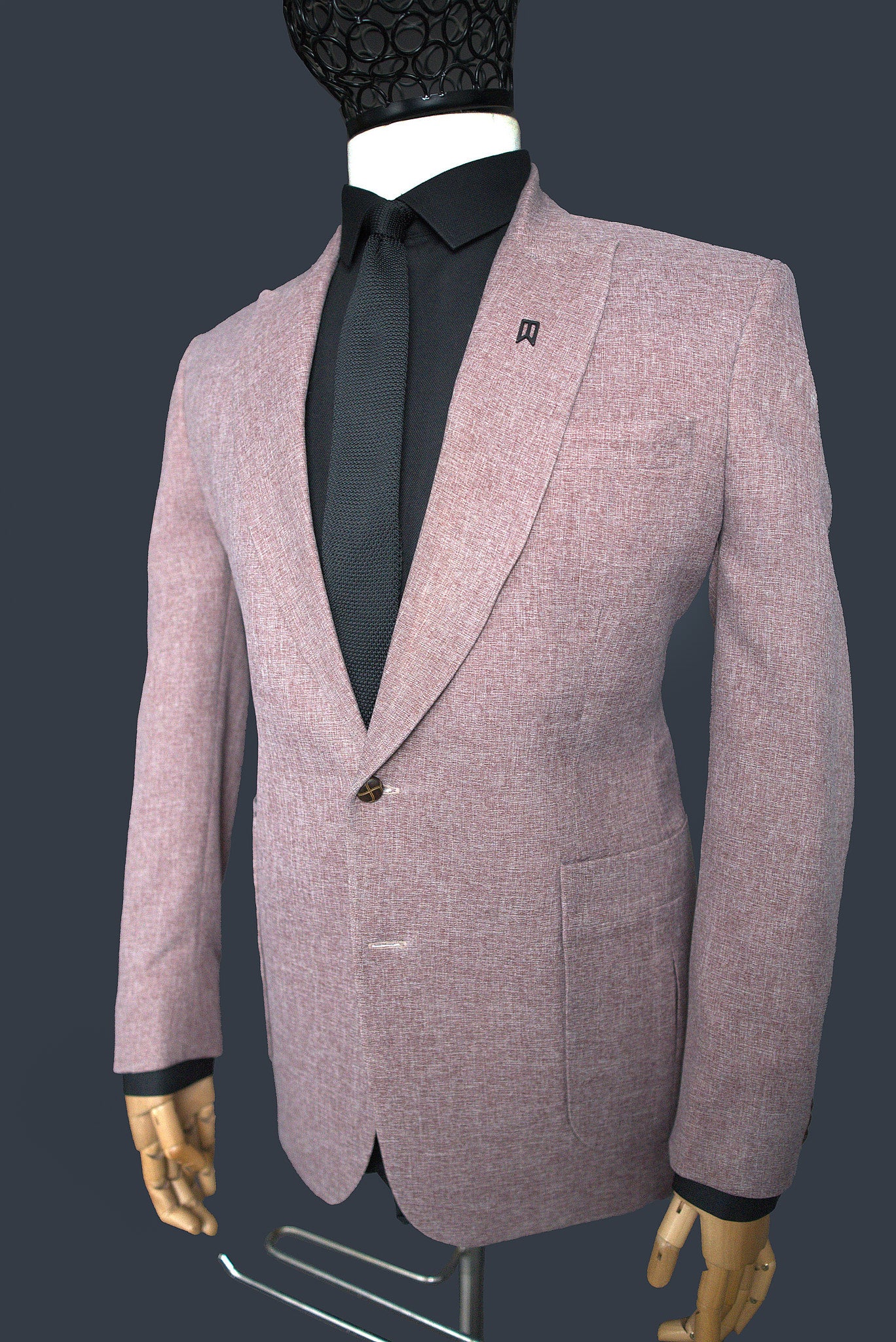 Mauve Peak Lapel Two Button Blazer With Full Patch Pocket