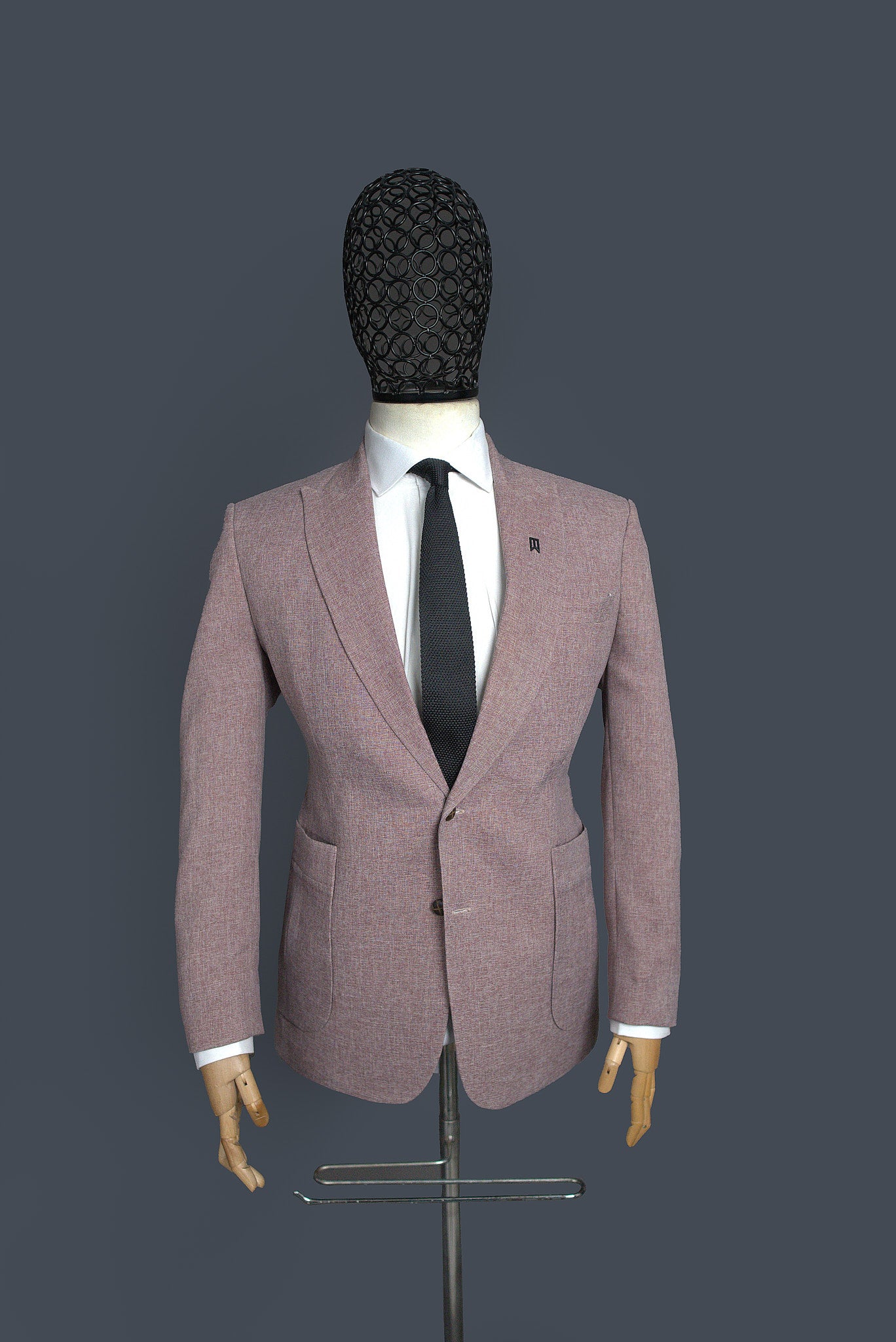 Mauve Peak Lapel Two Button Blazer With Full Patch Pocket