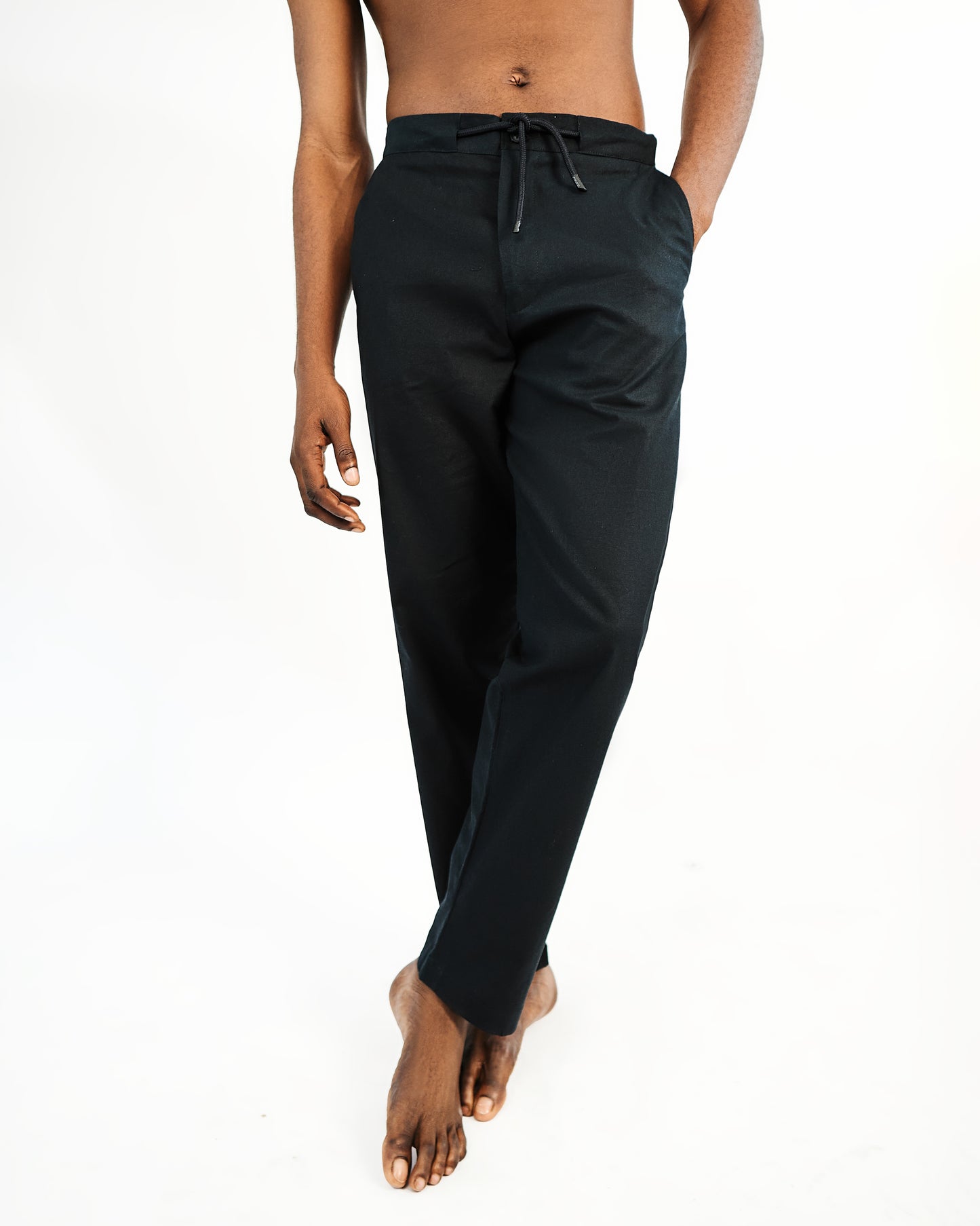 Blue Black Linen Pant