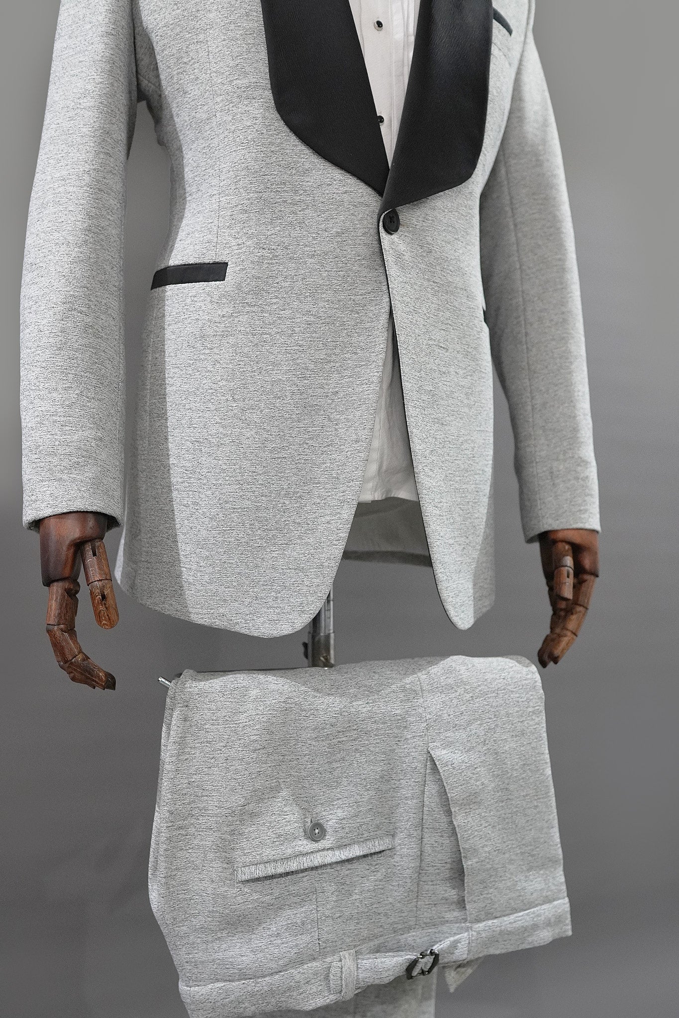 Light Grey Worsted Wool Two Piece Tuxedo