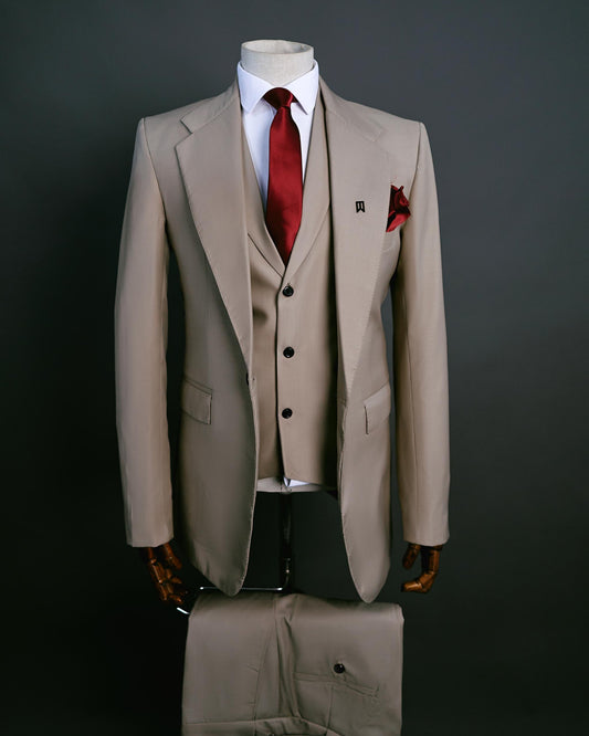 Light Brown Three Piece Corporate Suit