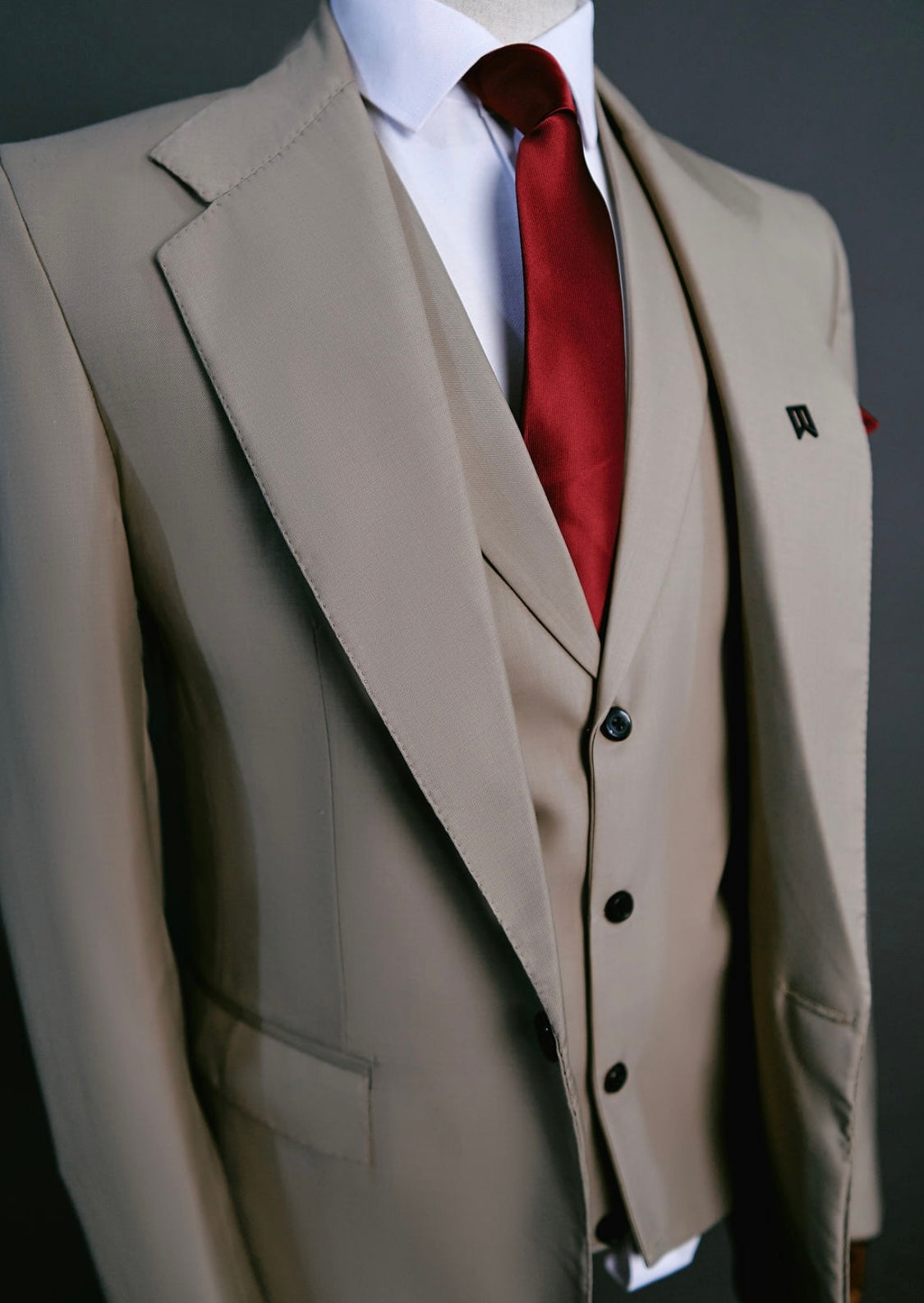 Light Brown Three Piece Corporate Suit