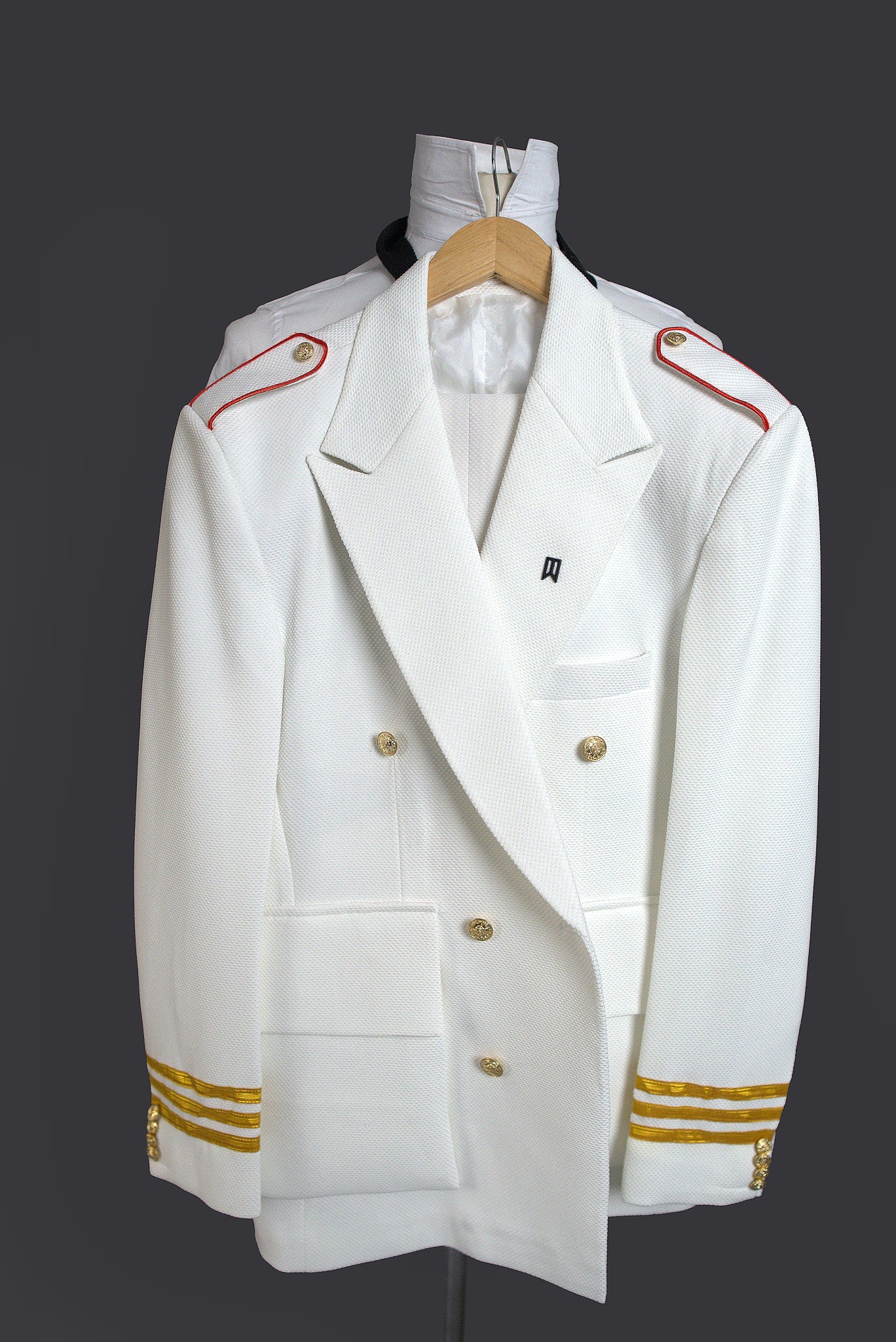 Ivory Double Breasted Custom Military Suit