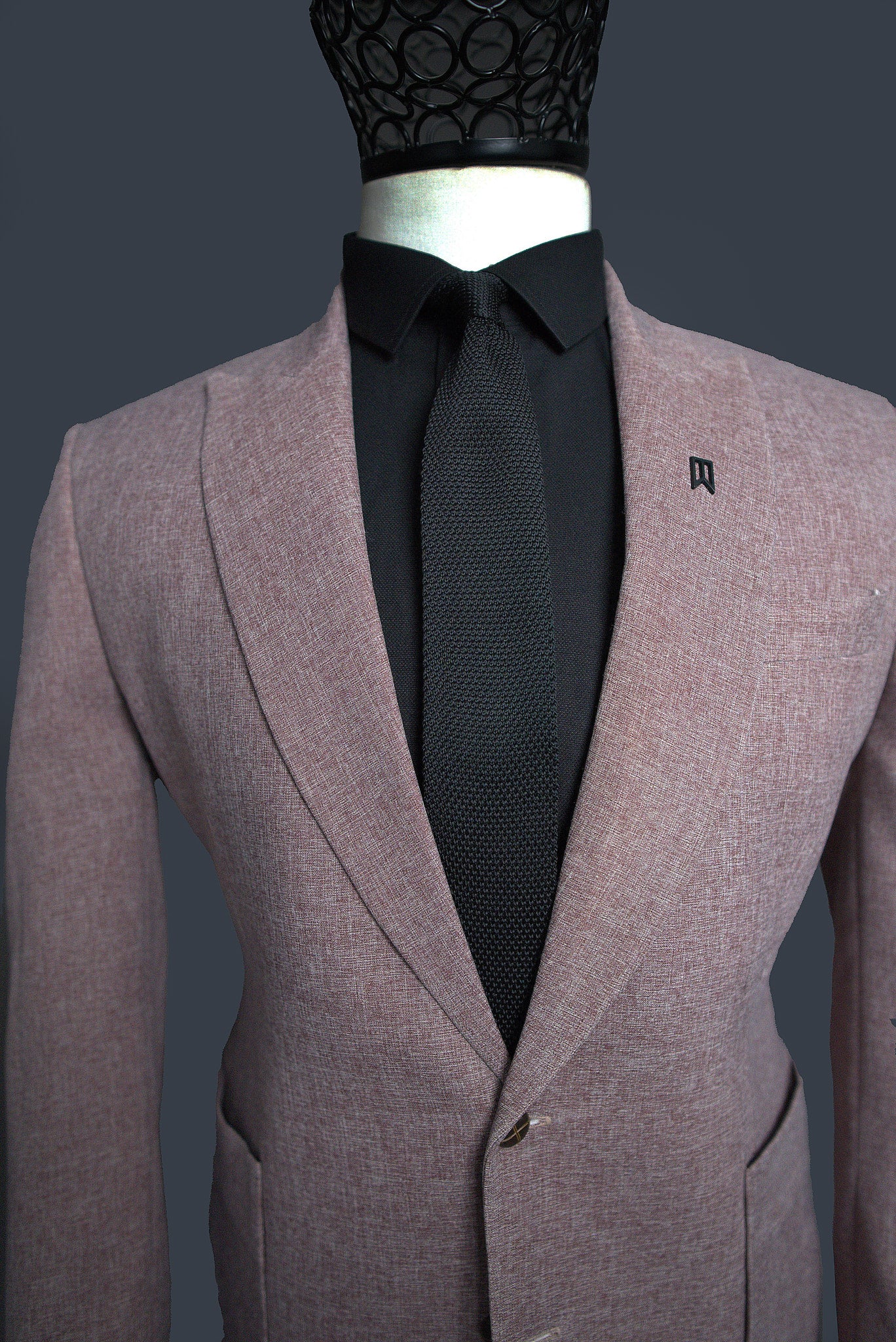 Mauve Peak Lapel Two Button Blazer With Full Patch Pocket