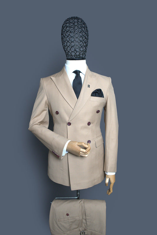 Light Brown Double Breasted Suit