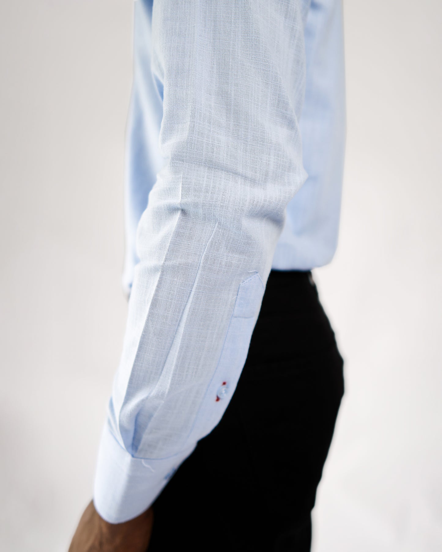 Sky Blue Linen Collar Shirt