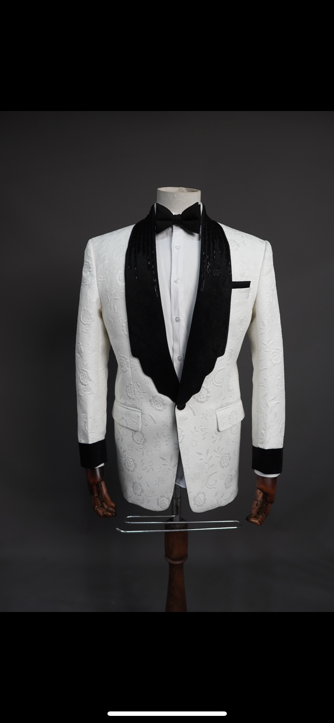 Ivory Jacquard Raindrop two piece Tuxedo