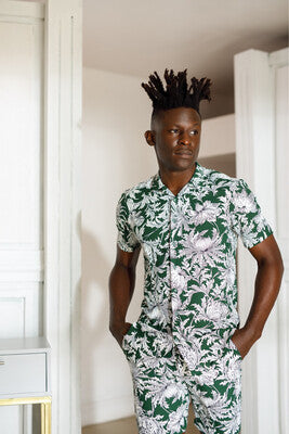 Green Tropical 2 Piece (Safari shirt and shorts)