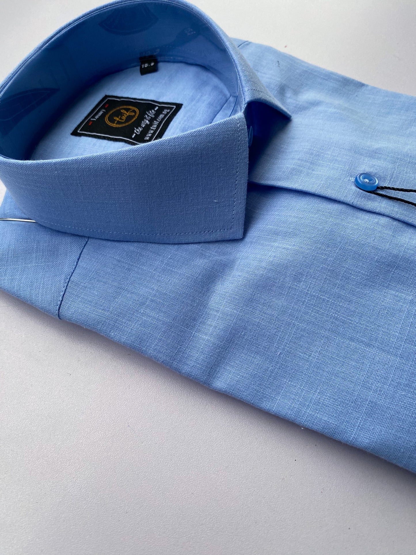 Sky Blue Linen Collar Shirt