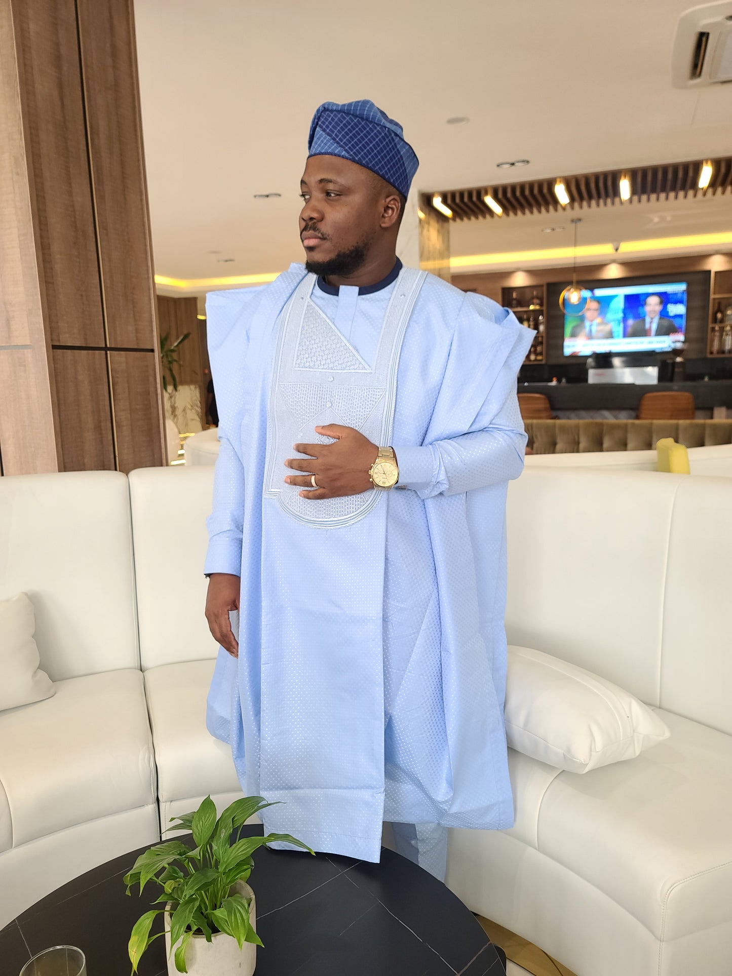 Sky blue Agbada