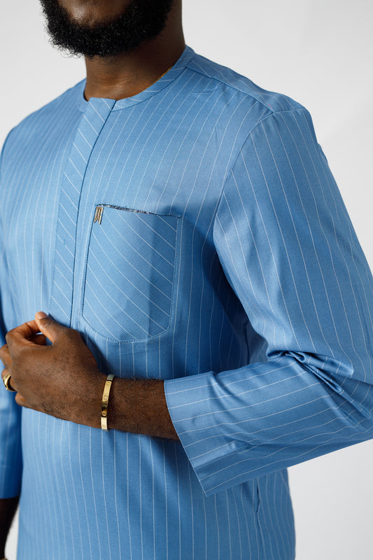 Sky Blue Stripped Kaftan