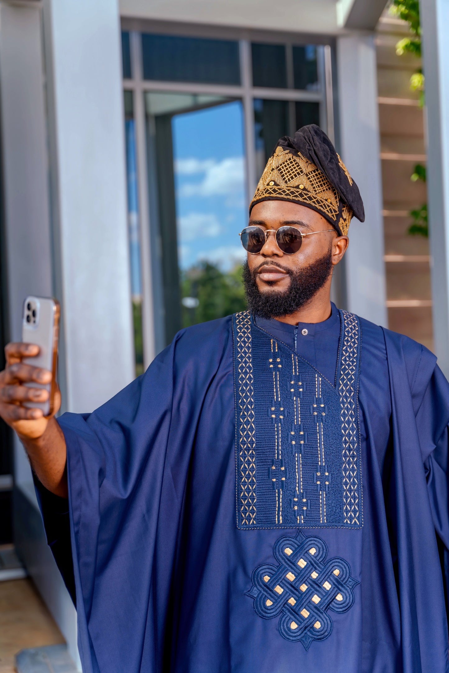 Navy Blue Agbada set