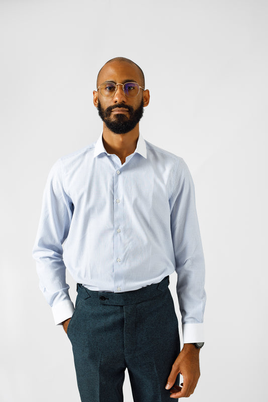 Sky blue stripe shirt