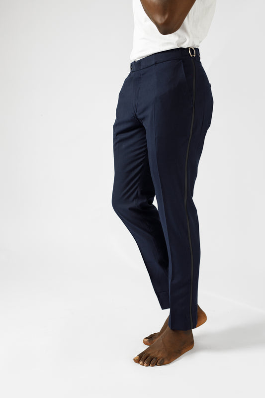 Navy blue tuxedo pant