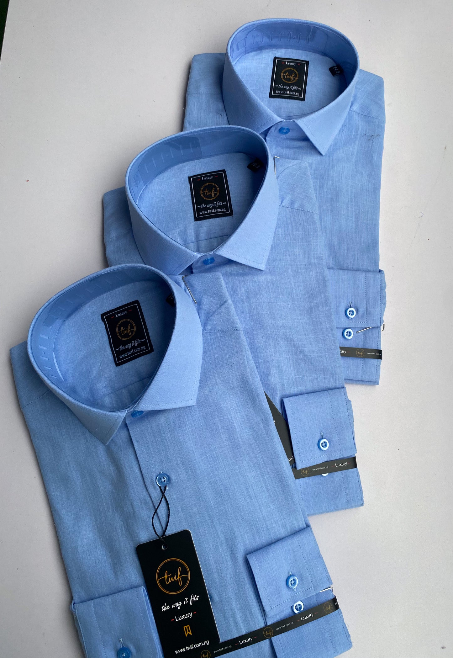 Sky Blue Linen Collar Shirt