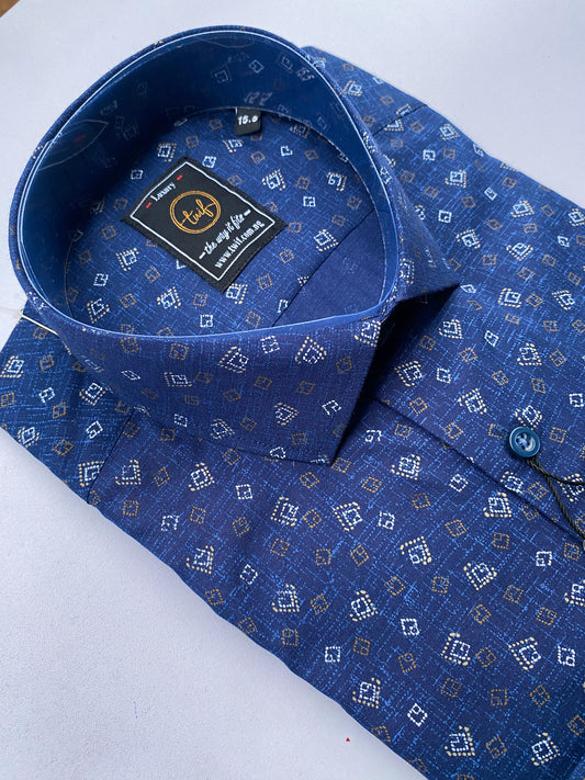 Blue Digital Print Shirt